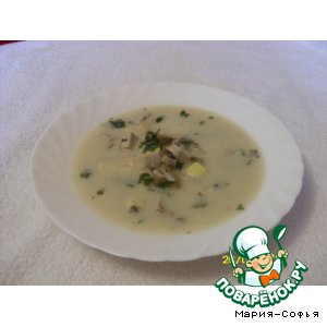 Рисовый суп с сыром и грибами