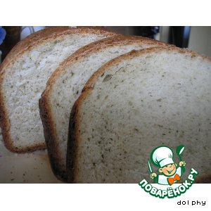 Хлеб с молодым сыром и укропом