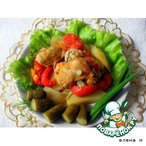 Свинина, запеченная с овощами