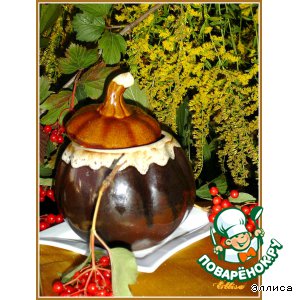 Тефтели с сюрпризом, запеченные с баклажанами и грибами "Танец осени"