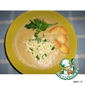 Суп-пюре грибной с картофелем и цуккини