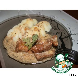 Мясо под маринадом из пива и сливок