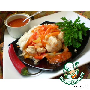 Курица с овощами и соусом «Пири-пири»