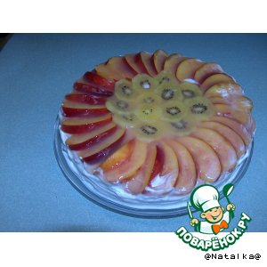 Бисквит с нектарином и киви