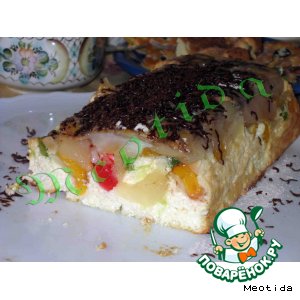 Горячий фруктово-творожный десерт