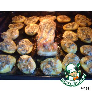 Грудинка, фаршированная грибами