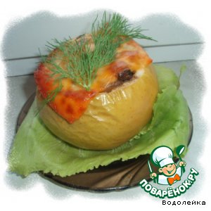 Яблоки, фаршированные печенью