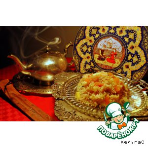 Золотой рис с яблоками и абрикосами