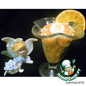 Банановые кружочки с лимоном и мандаринами