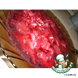 Борщ с шампиньонами и сыром