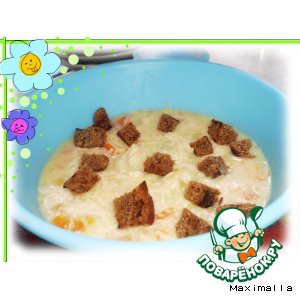 Молочно-сырный суп с тыквой и куриными фрикадельками