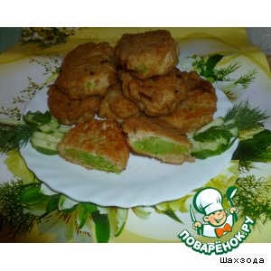 Рыбные зразы с зеленым горошком