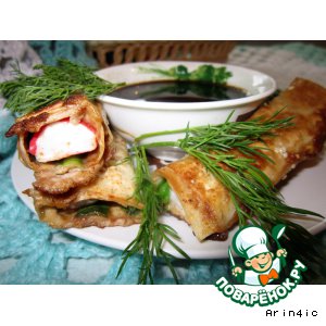Рулетики с крабовыми палочками