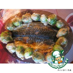 Рыбка-табака с брюссельской капустой
