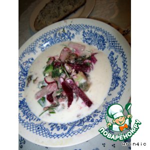 Холодный борщ с маринованной свеклой