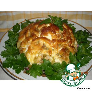 Капуста, слоеная овощами и фаршем