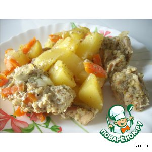 Курица с овощами в рукаве