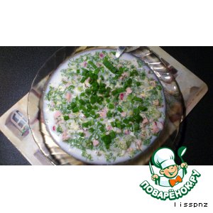 Летняя окрошка с колбасой