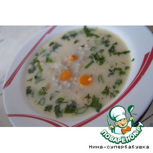 Сырный суп с перловкой