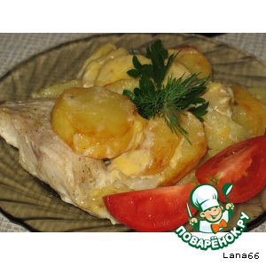 Телапия на жареной картофельной подушке