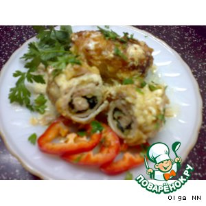 Куриные рулетики со шпинатом