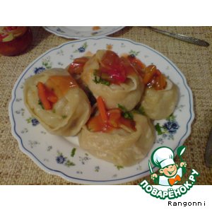 Манты из баранины и тыквы