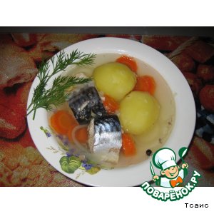 Бульон из скумбрии с картошкой