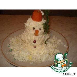 Закуска "Забавный снеговик"