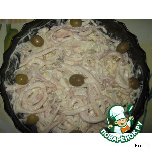 Салат  кальмаровый   "быстрый"