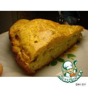 Запеканка с начинкой из зеленого лука с яйцом
