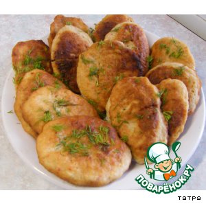Экономные оладушки с крабовыми палочками