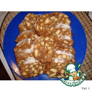 Шоколадная колбаса из печенья