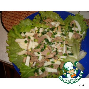 Печень трески с яйцом