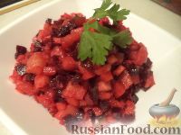 Винегрет с малосольной семгой