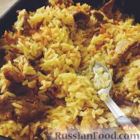 Рис с мясом в духовке