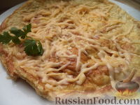 Омлет с молоком, на сковороде