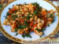 Макароны с овощной поджаркой