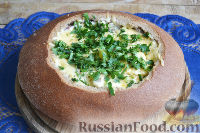 Жюльен со свининой, в хлебе