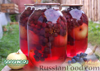 Компот из яблок с виноградом на зиму