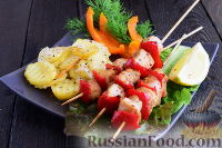 Куриные шашлычки с картошкой (в духовке)