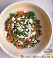 Ризотто из перловки, с горошком и сыром