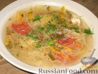 Овощной суп с кислыми яблоками
