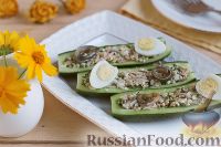 Закуска из огурцов с тунцом и анчоусами