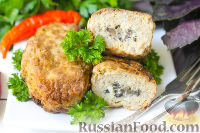 Зразы с мясным фаршем, грибами и яйцом