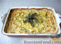 Картофельная запеканка с грибами, в сливках