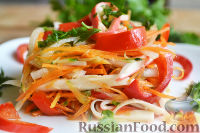 Острый салат с крабовыми палочками и овощами