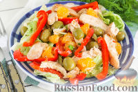 Салат с курицей и апельсинами