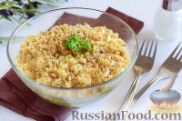 Мясной салат с орехами