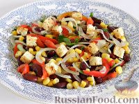 Салат с фасолью, кукурузой и болгарским перцем