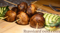 Шашлык из шампиньонов в духовке, на шпажках